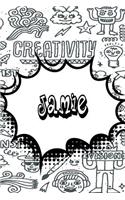 Jamie: Personalized Doodle Journal, Notebook Diary Features 120 Pages of Lined Paper Featuring 120 Pages 6x9