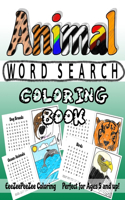 Animal Word Search Coloring Book