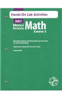 Holt Mathematics: Hands on Lab Activities Course 3