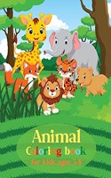 Animal Coloring Book for Kids Ages 3-8: Easy Coloring Pages For Preschool and KindergartenMany Big Animal Illustrations For ColoringAnimal Book for Kids 3-5