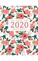 2020 Weekly and Monthly Planner: Weekly appointment by daily to do list and schedule organizer, calendar start from January 2020 to December 2020 with pink flower cover(5 2020 Weekly and Monthly Calendar)