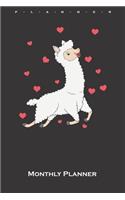 Lama in love with hearts Monthly Planner