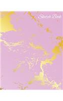 Sketchbook: Pink And Gold Artist Sketch book For Drawing And Creative Doodling - 8" x 10" Inch Large Notebook with 110 Blank Pages Perfect For Sketching, Drawin