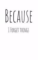 Because I Forget Things