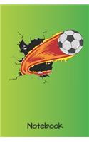 Notebook: Fußball Soccer - A5 - Dot Grid (Gepunktet) 120 Seiten - Notizbuch - Tagebuch - Tagesplaner - Wochenplaner - Planer - Geschenk