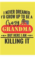 I NEVER DREAMED I'D GROW UP TO BE A Crazy GRANDMA BUT HERE I AM KILLING IT: dotted Journal, Notepad, or Diary to write down your thoughts - 6"x9" 120 Pages