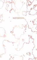 Notebook: Trendy White Marble and Rose Gold - 8.5 x 11, 150 Wide Ruled Pages - Gift for Women and Teen Girls