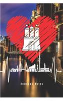 Hamburg Notes: Hamburg Skyline Notizbuch Für Echte Hamburger Mit Herzschlag Planer Tagebuch (Liniert, 15 x 23 cm, 120 Linierte Seiten, 6" x 9") Lustiges Geschenk F