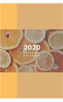 2020 Lined Notebook & Planner, Soft Cover 6x9 College Ruled, Orange