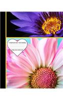 Composition Notebook: Colorful Flower Design College Rule 7.5x9.25 100 Lined Pages Matte Soft Bound