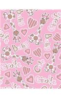 Giraffe Notebook: Kindergarten Journal Book Ruled Lined Page Writing Women Girl Sweet Cute Animal School Activity Book Diary Record Plan Sweet Pink Note Pad Compositi(4 Giraffe Notebook)