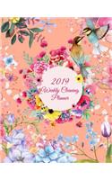 2019 Weekly Cleaning Planner: Cute Flowers Colorful, 2019 Weekly Cleaning Checklist, Household Chores List, Cleaning Routine Weekly Cleaning Checklist 8.5 X 11 Cleaning and Organ