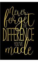 Never Forget the Difference You've Made