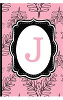 J: Pink & Black Monogram Journal