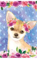 Bullet Journal for Dog Lovers Fawn Chihuahua in Flowers: Graph Design - 162 Numbered Pages with 150 Graph Style Grid Pages, 6 Index Pages and 2 Key Pages in Easy to Carry 5.5 X 8.5 Size