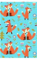 Bullet Journal Notebook Cute Foxes Pattern 3: 112 Page Numbered Dot Grid Bullet Journal with Index Pages and Key Pages in Portable 6 X 9 Size.