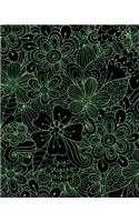Bullet Journal Notebook Flower Pattern 5: 172 Numbered Pages with 160 Dot Grid Pages, 6 Index Pages and 2 Key Pages in Large 8 X 10 Size for Journaling, Writing, Planning or Doodling.