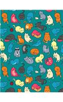 My Big Fat Journal Notebook For Cat Lovers Fun Cat Pattern 3: Jumbo Sized Ruled Notebook Journal - 300 Plus Lined and Numbered Pages With Index For Journaling, Writing, Planning and Doodling In Large 8.5 by 11 (8 Whopper Lined Journal)
