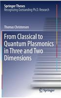 From Classical to Quantum Plasmonics in Three and Two Dimensions