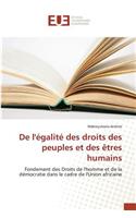 de Légalité Des Droits Des Peuples Et Des Ètres Humains: (Omn.Univ.Europ.)