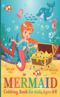 Mermaid Coloring Book for Kids Ages 4-8
