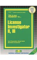 License Investigator II, III: Passbooks Study Guide