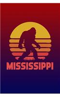 Mississippi: Bigfoot themed journal with names of States in America.