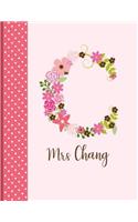 Mrs Chang: Monogrammed Personalized Lined Journal with Inspirational Quotes