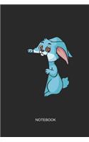 Notebook: Blank Lined Journal 6x9 - Biting Rabbit Bunny Easter Pet Owner Gift