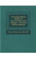 Correspondence Study in Universities and Colleges