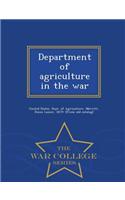 Department of Agriculture in the War - War College Series