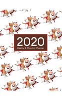 2020 Planner Weekly & Monthly 8.5x11 Inch: Happy Santa Gang One Year Weekly and Monthly Planner + Calendar Views, journal, for Men, Women, Boys, Girls, Kids Daily Pretty Simple Essentials Org