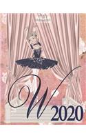 2020 Weekly Planner - Ballerina Princess Monogram Initial Letter 