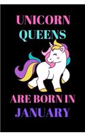 Unicorn queens are born in January: Best Notebook Birthday Funny Gift for kids who born in january