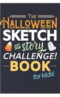 Halloween Sketch & Story Challenge Book for Kids: Creative Artists & Writers Practice Activity Book - 40 Spooky Scenes to Draw & Write Stories - Night Stars Cover