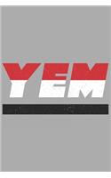 Yem: Yemen notebook with lined 120 pages in white. College ruled memo book with the yemeni flag