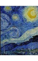 Notebook: Large Story Paper Journal Notebook with Van Gogh's Starry Night; 8.5x11 Notebook, Use as a Journal or Diary or as a Gift for Men, Women, Boys, or Gi