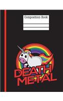 Death Metal Composition Notebook - 5x5 Graph Paper: 200 Pages 7.44 x 9.69 Quad Ruled School Student Teacher Unicorn Music Rainbow Subject Math