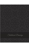 Sketchbook Drawings: Mandala Art Black Color, Blank Paper For Drawing And Sketching 120 Pages Large Size 8.5" x 11" Artist Sketchbook for Sketching, Journaling, Drawing 