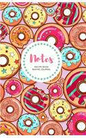 Notes: Donut Notebook - Pink Cute Dessert Baking Journal, Paperback, 120 Pages, College Ruled Notebook, 5.5 X 8.5 - Great Recipe Book Gift for Baking Lover