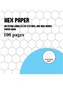 Hex Paper: An extra large (8.5 by 11.0 inch) hexagonal one inch graph paper book (with 1 inch grids)(3 Hex Paper)