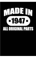 Made in 1947 All Original Parts: Lined Journal