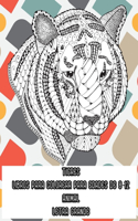 Libros para colorear para edades de 8-12 - Letra grande - Animal - Tigres