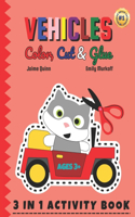 Vehicles Color, Cut & Glue