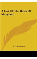 List Of The Birds Of Maryland