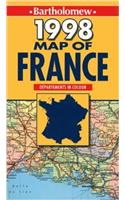 Bartholomew 1998 Map of France: 20 Miles to 1 Inch