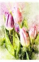 Pink Tulips in Watercolor Journal: Take Notes, Write Down Memories in this 150 Page Lined Journal