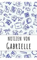 Notizen von Gabrielle: Kariertes Notizbuch mit 5x5 Karomuster für deinen personalisierten Vornamen