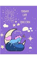 Dream like a unicorn: Primary Composition Notebook Draw and Write