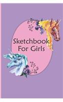 Sketchbook for Girls: Unicorn Sketch Book for Girls - 6 X 9 100 Blank Pages for Drawing in